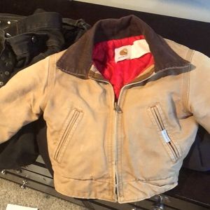 Carhartt 4t detroit style kid jacket red polyester interior. Rad coat, fits snug